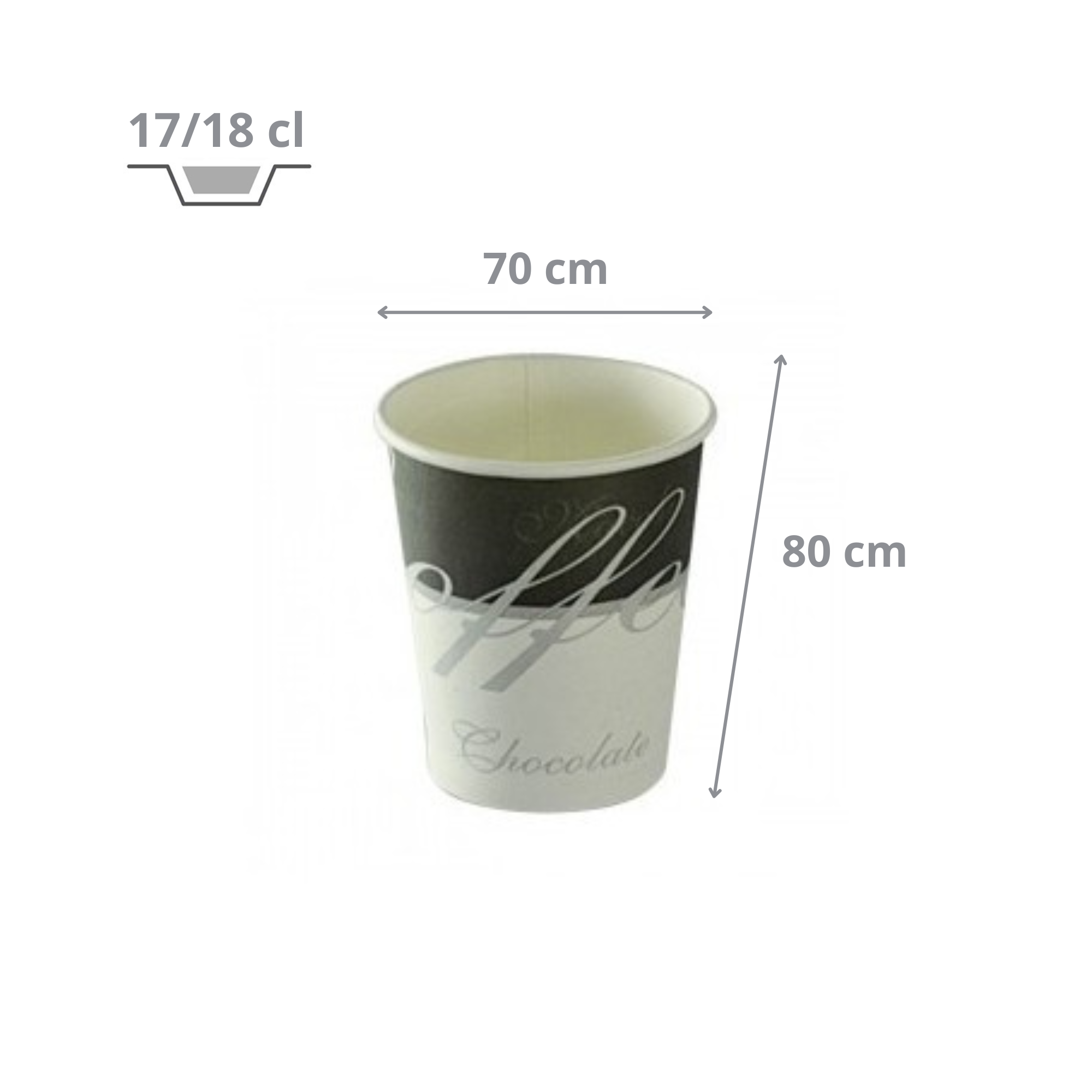 Gobelet café Coffee Chic en carton blanc décoré 17/18 cl (6 oz)